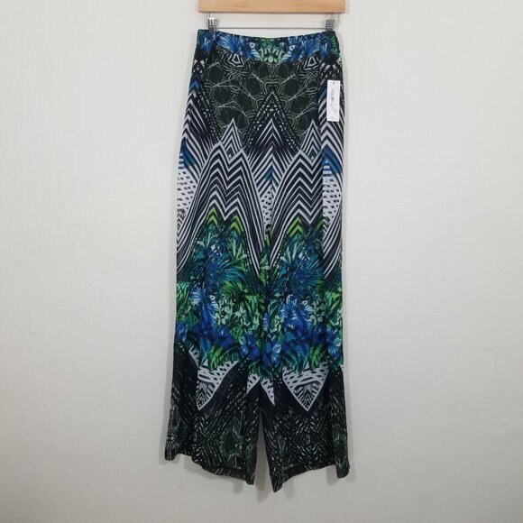 Bisou Bisou Pants - NWT Bisou Bisou Ethnic Tropical Pull-On Wide Leg Pants Size L